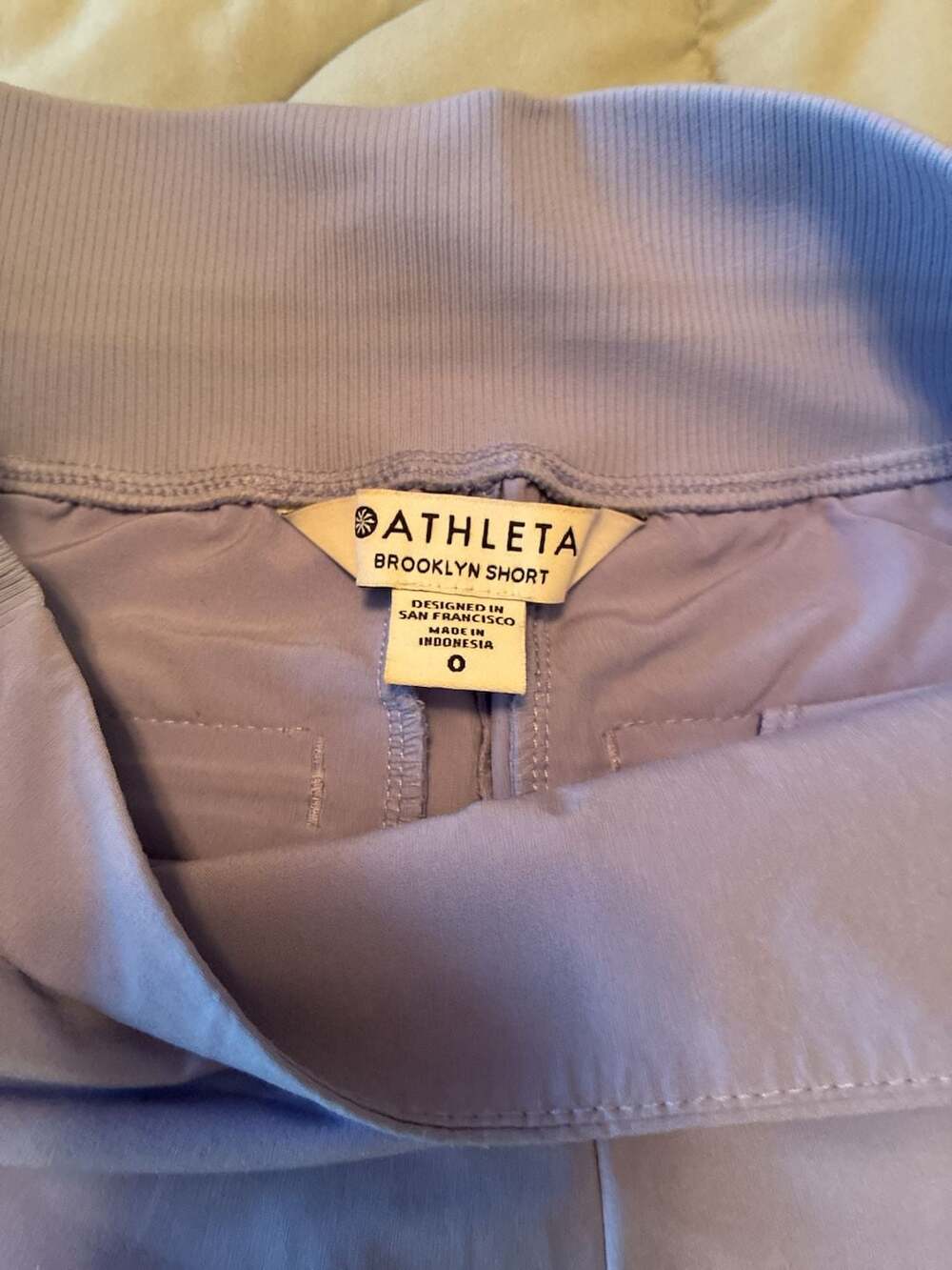 Athleta Brooklyn Short Light Blue Ribbed Waistband Sz 0 A670 - Picture 2 of 10